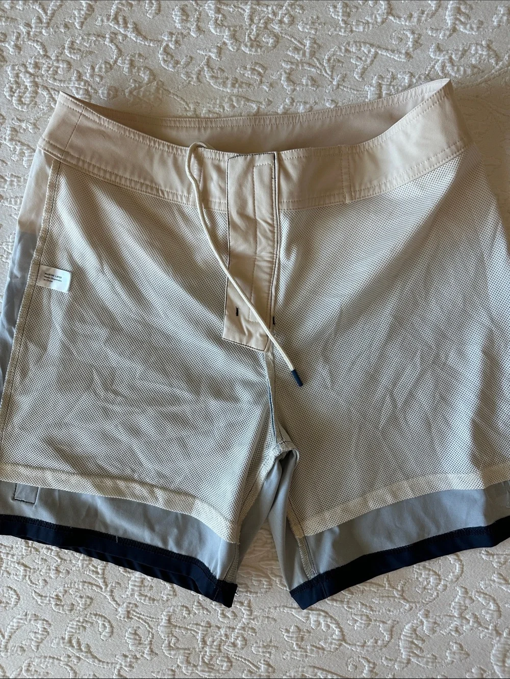 NWT Marine Layer Blue Wave 4-Way Stretch Board Shorts Size 30 Custom Patch